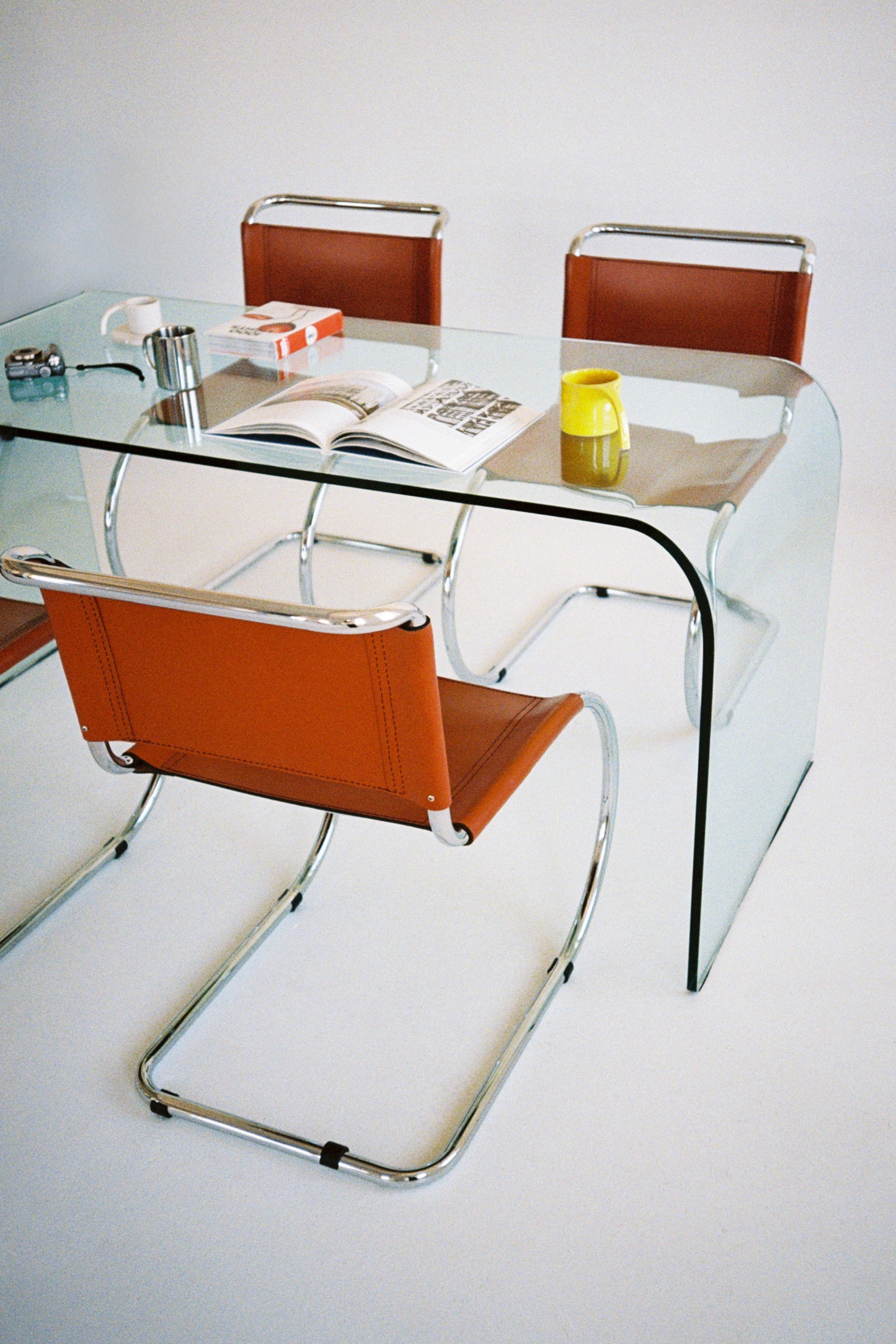 Glass table by Angelo Cortesi for FIAM, 1970