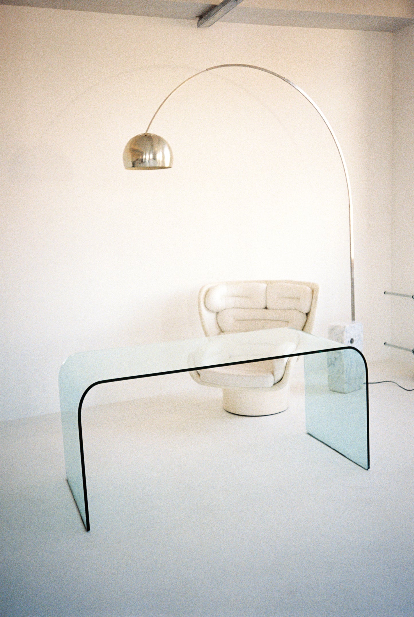 Glass table by Angelo Cortesi for FIAM, 1970
