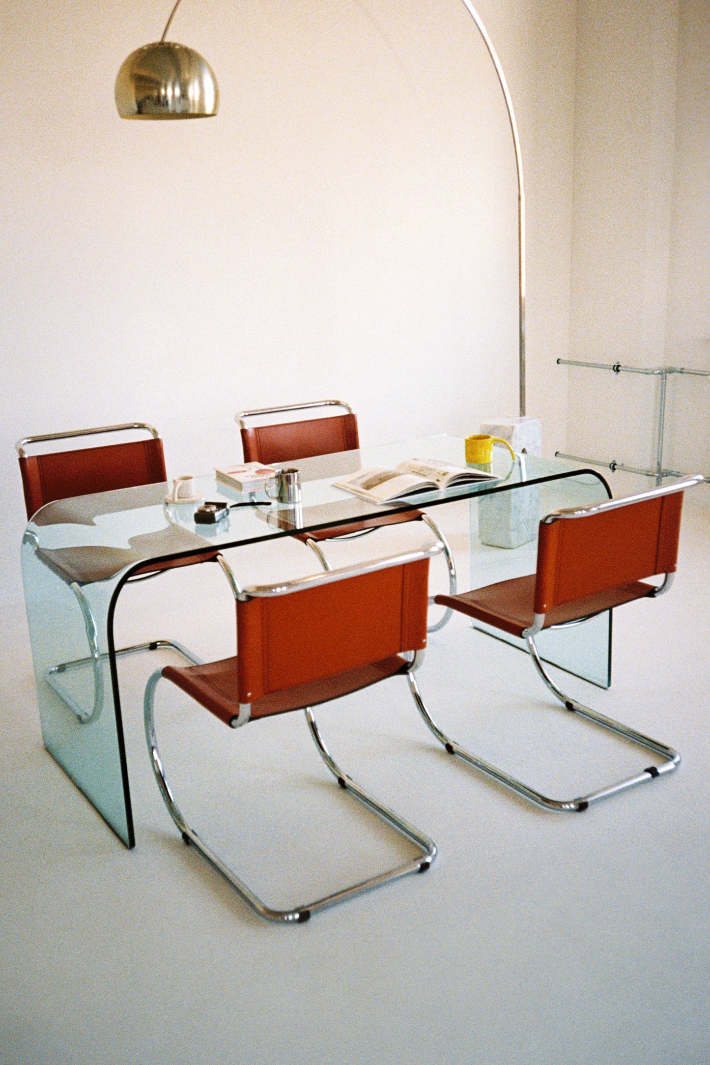 Glass table by Angelo Cortesi for FIAM, 1970