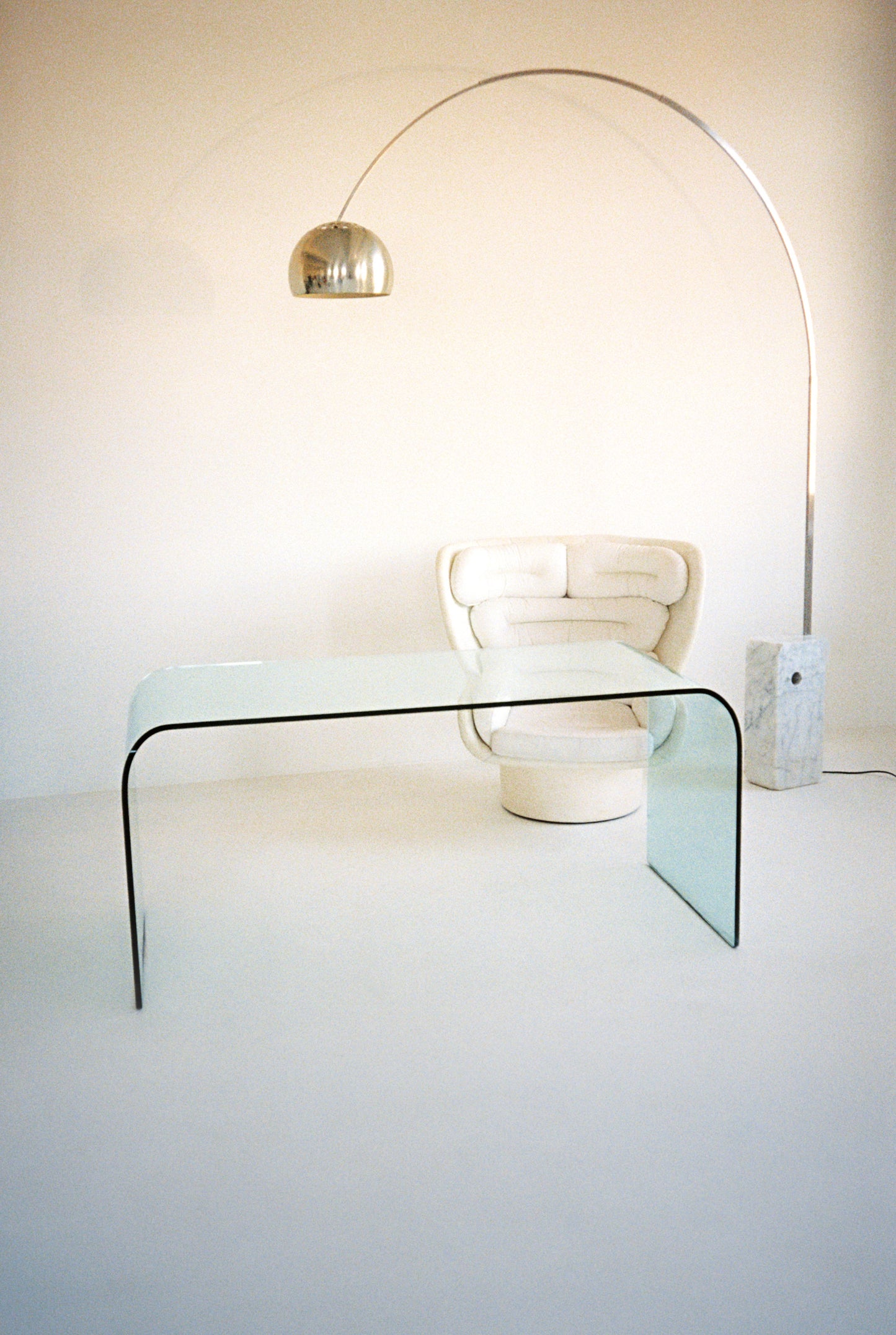 Glass table by Angelo Cortesi for FIAM, 1970
