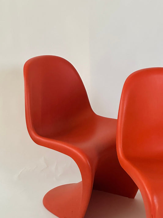Orange Panton Chairs Set of 4 by Verner Panton for Vitra, 1970s Vintage
