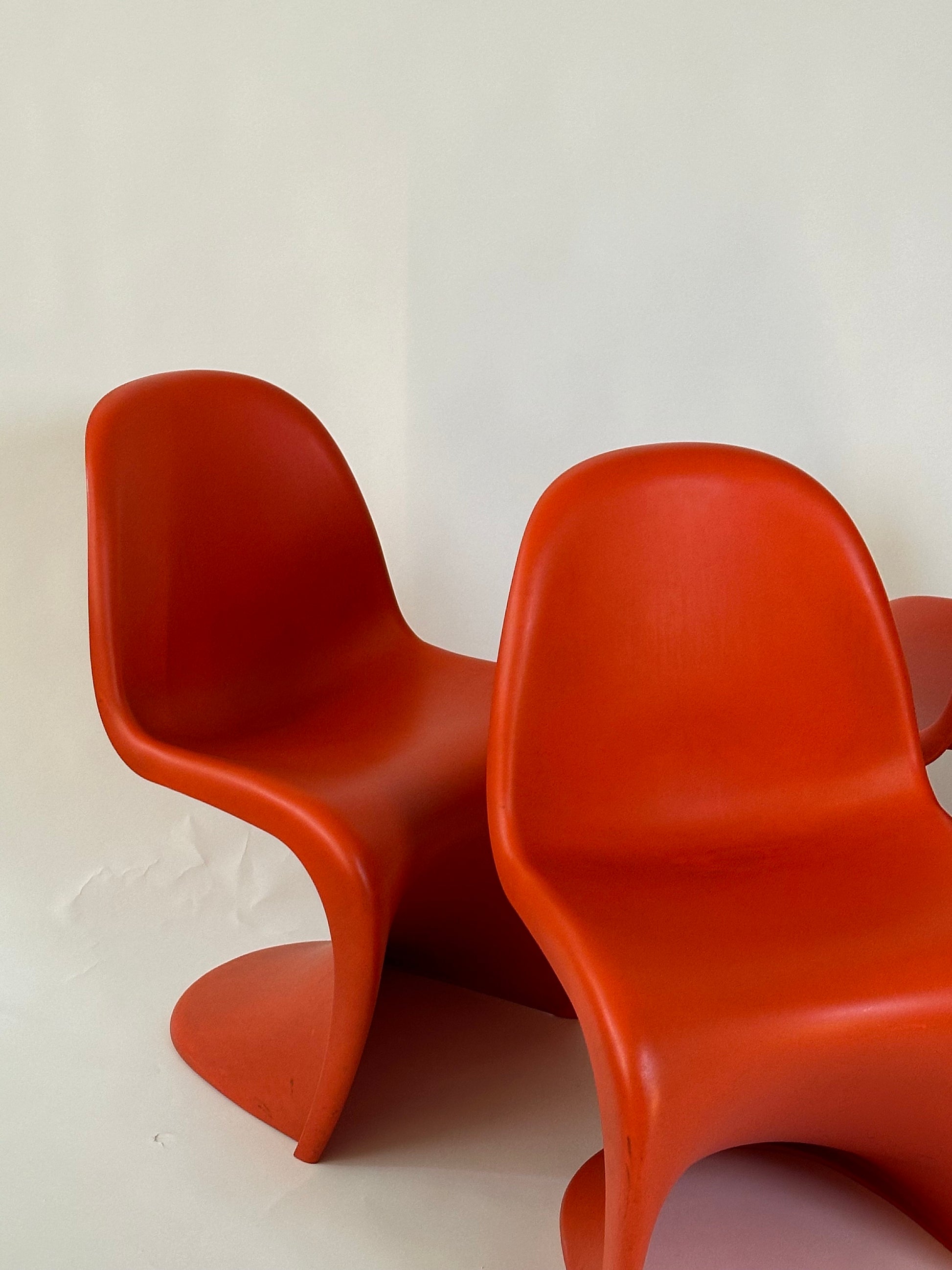 Orange Panton Chairs Set of 4 by Verner Panton for Vitra, 1970s Vintage