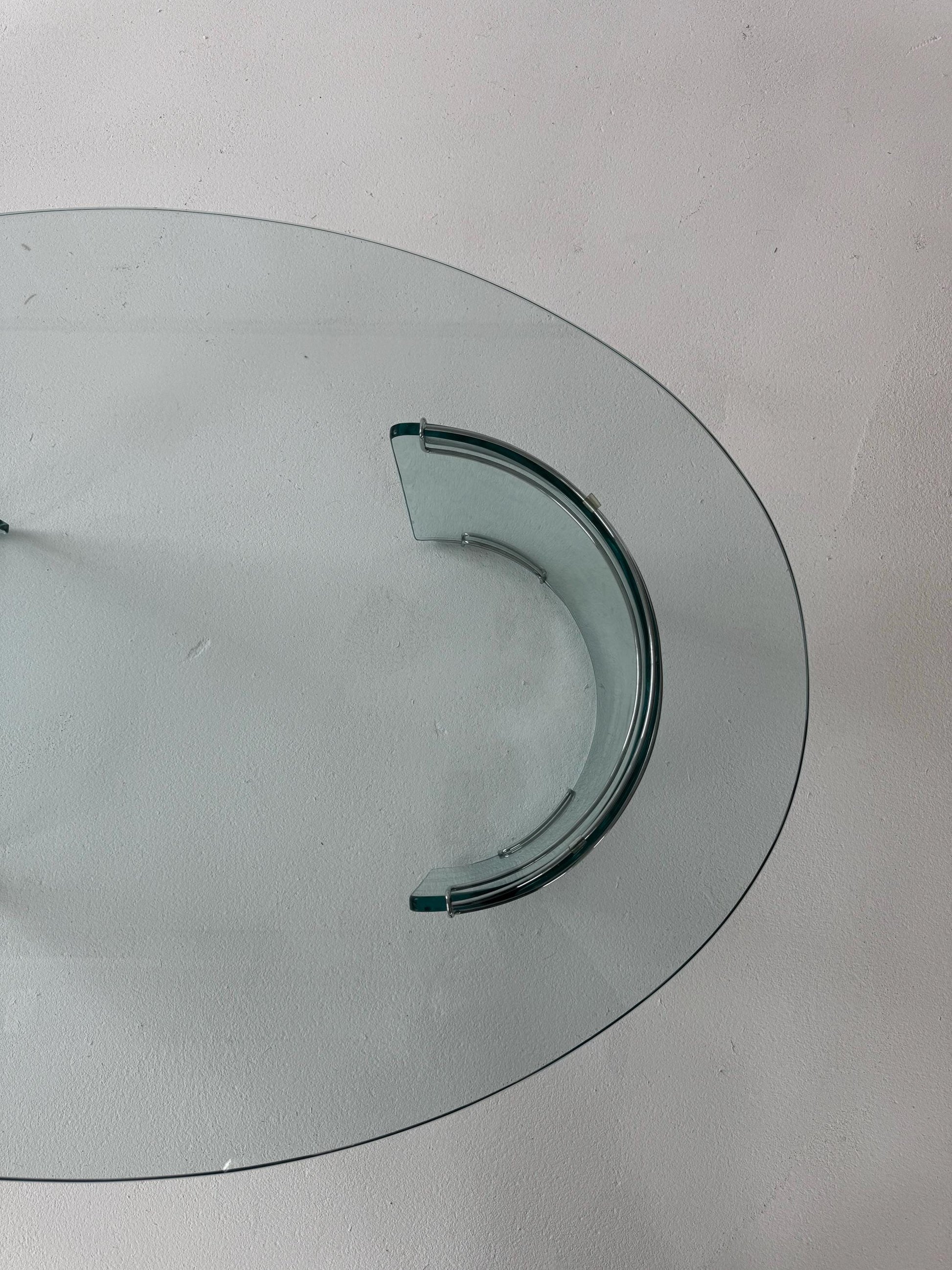 Oval Glass Coffee Table by Luigi Massoni for Gallotti & Radice, 1970