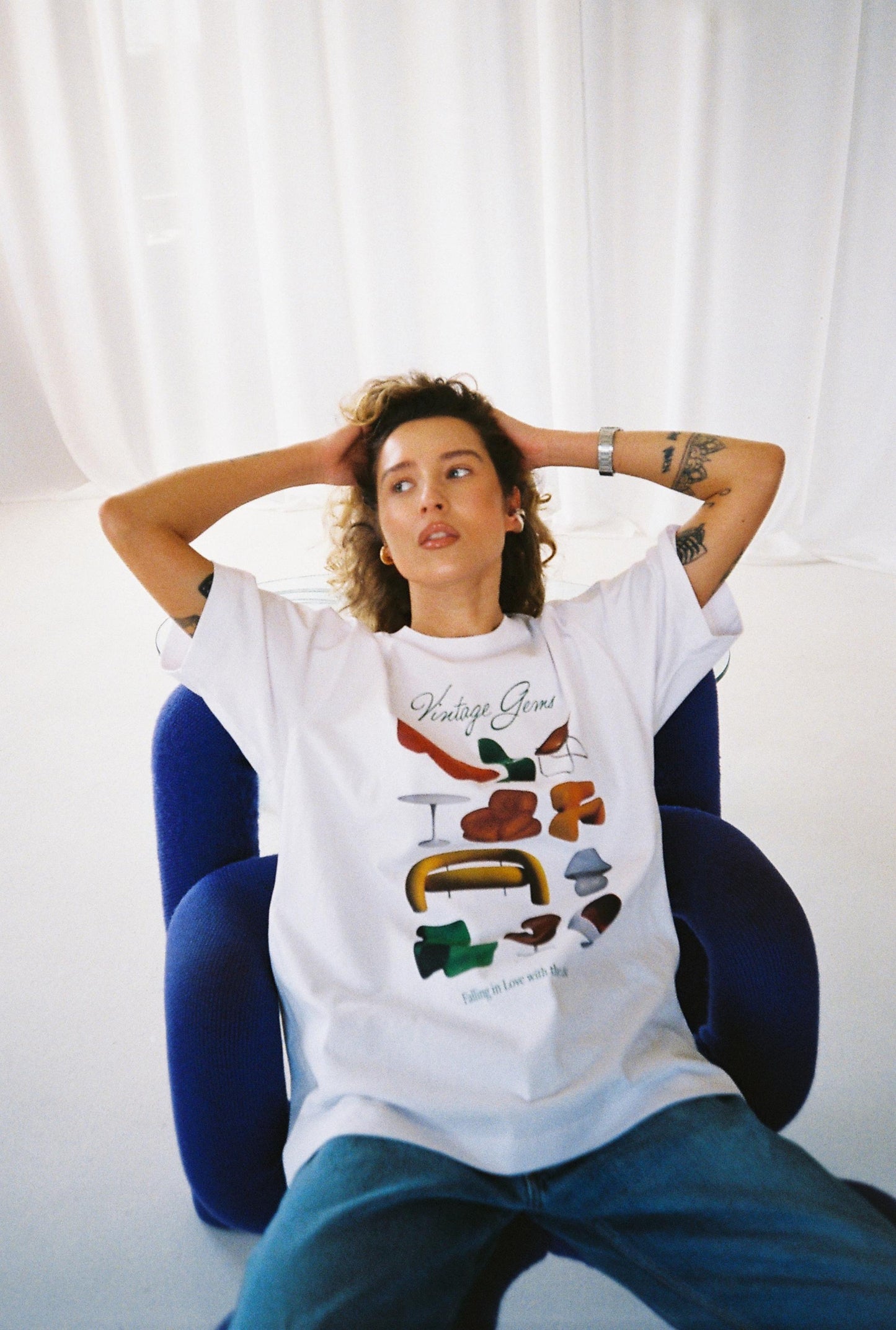 Vintage Gems Graphic T-Shirt – Mid-Century Modern Icons, Avlas Vintage Merch, Oversized, Unisex Tee