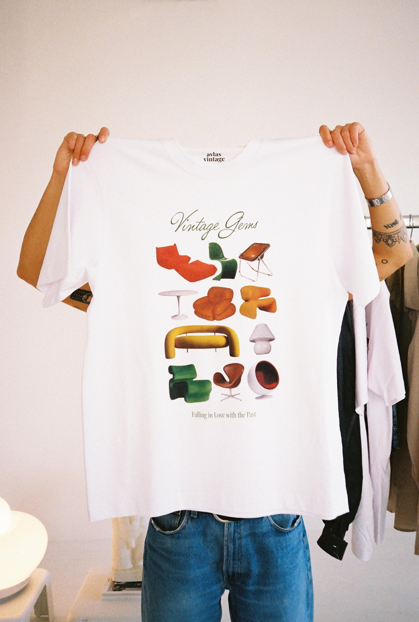 Vintage Gems Graphic T-Shirt – Mid-Century Modern Icons, Avlas Vintage Merch, Oversized, Unisex Tee