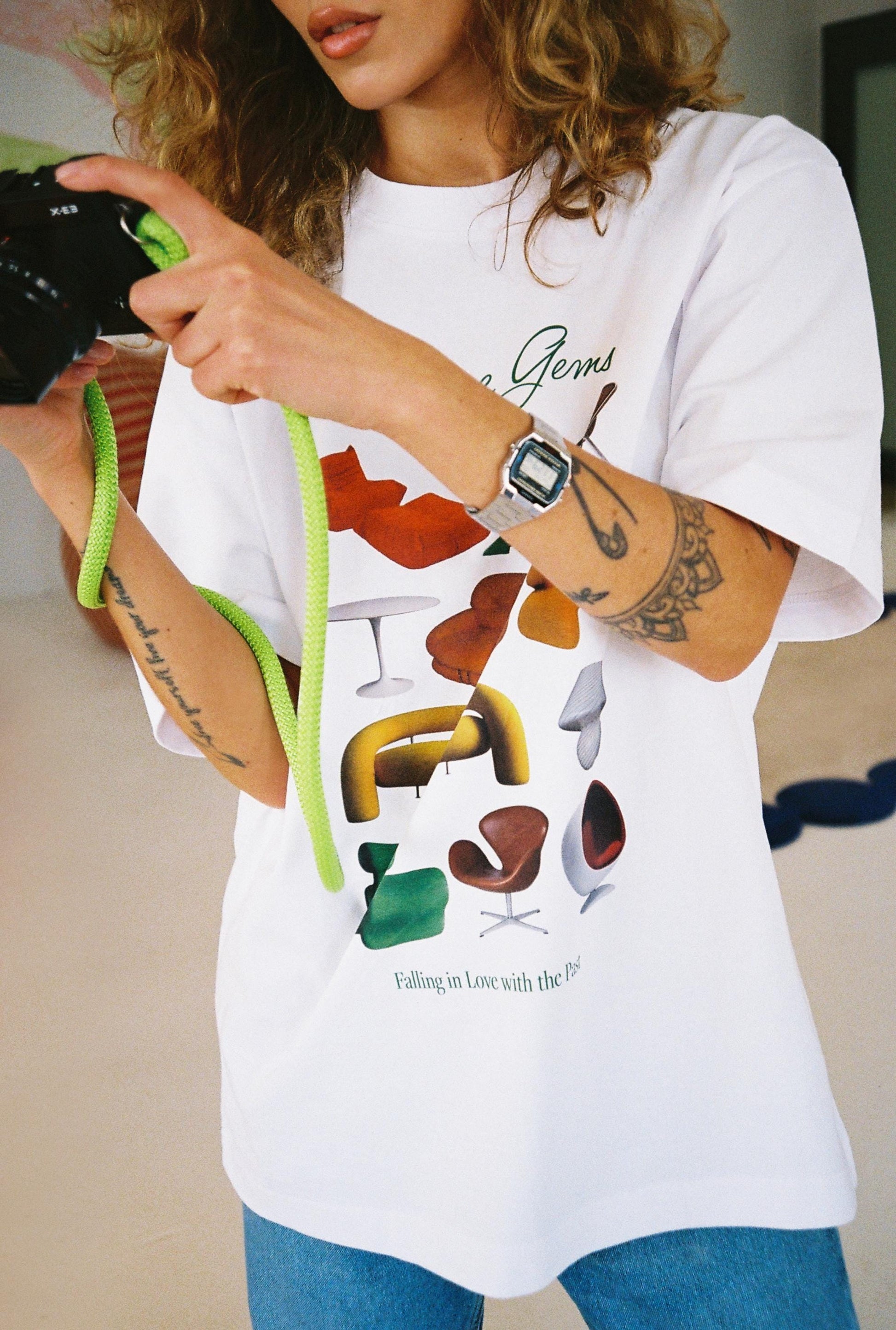 Vintage Gems Graphic T-Shirt – Mid-Century Modern Icons, Avlas Vintage Merch, Oversized, Unisex Tee