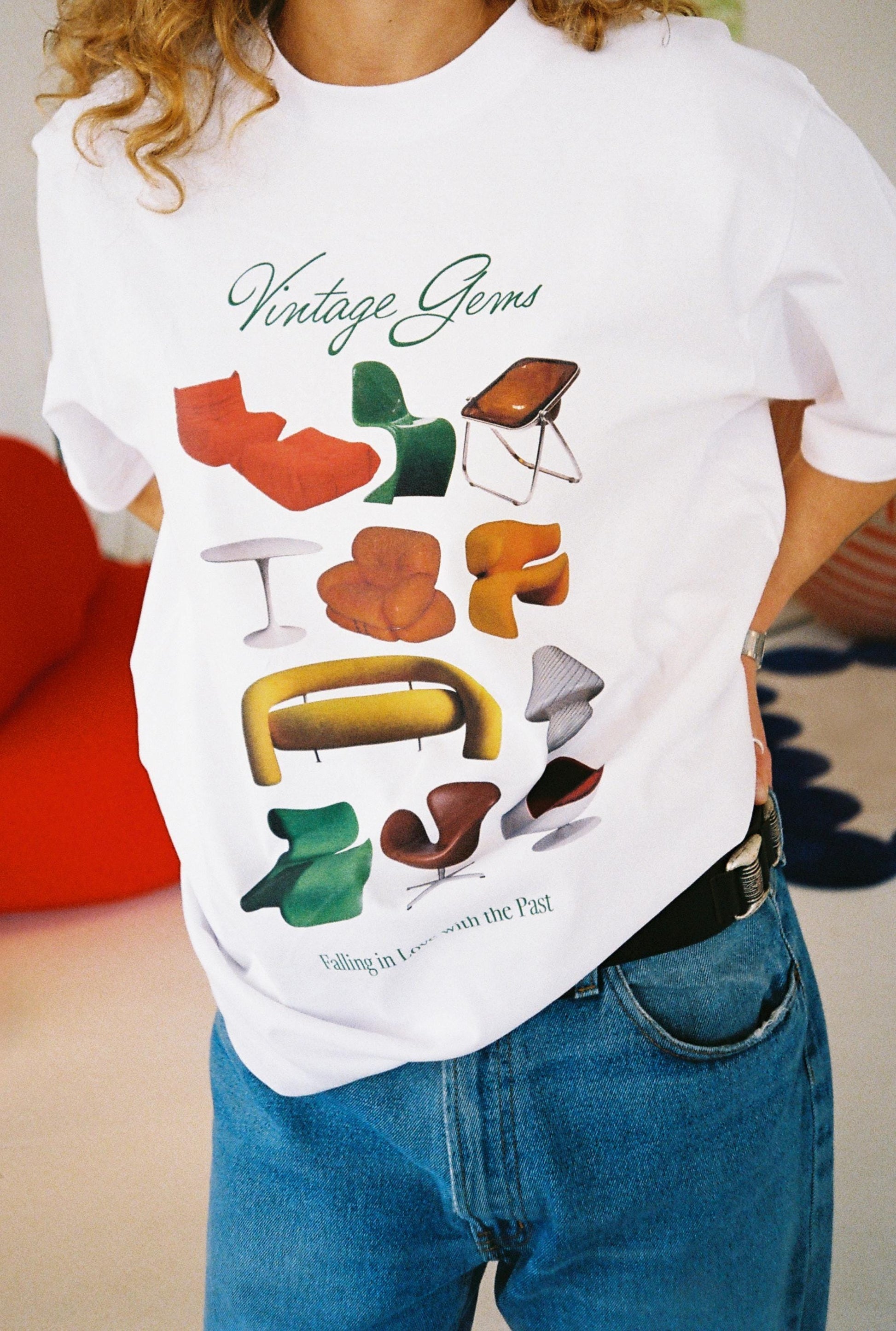 Vintage Gems Graphic T-Shirt – Mid-Century Modern Icons, Avlas Vintage Merch, Oversized, Unisex Tee