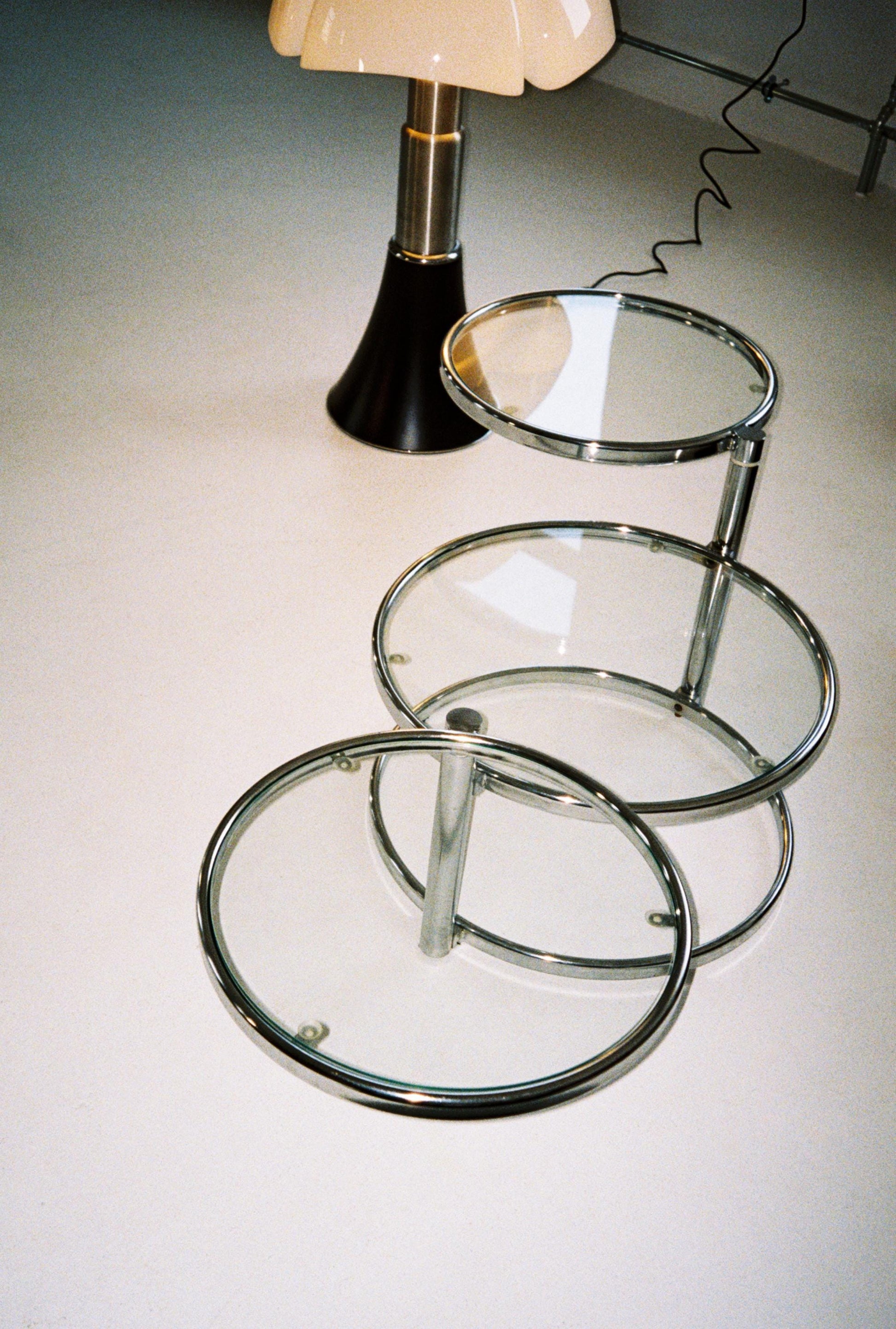 Milo Baughman Chrome & Glass Tiered Table, 1970s