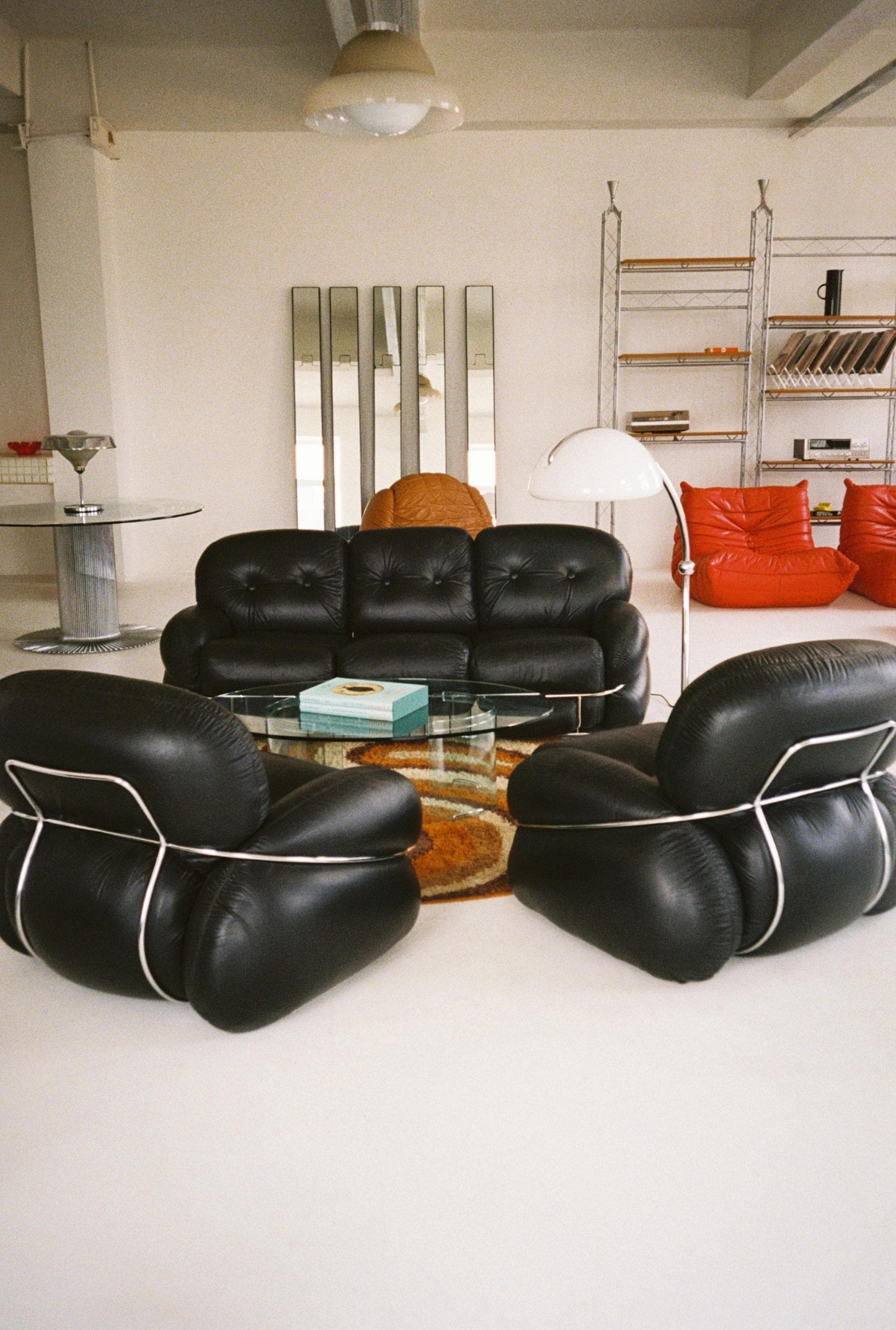 Complete “Okay” Seating Set by Adriano Piazzesi, 1970, Sofa & Pair of Chairs, Sculptural Italian Design